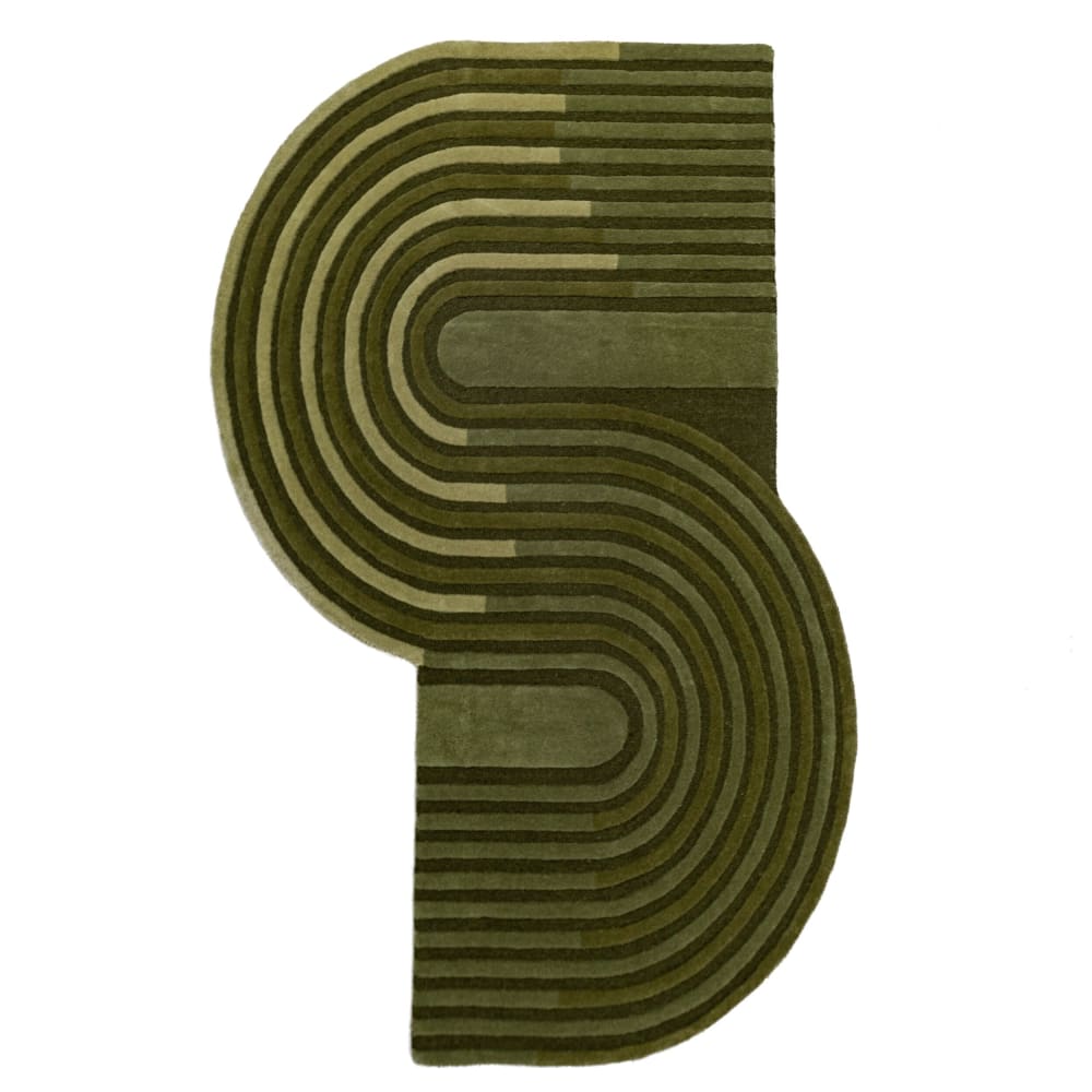 Tapis en laine verte 150x240cm