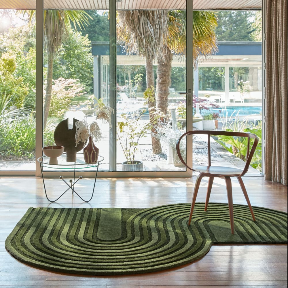 Tapis en laine verte 150x240cm — vue 3