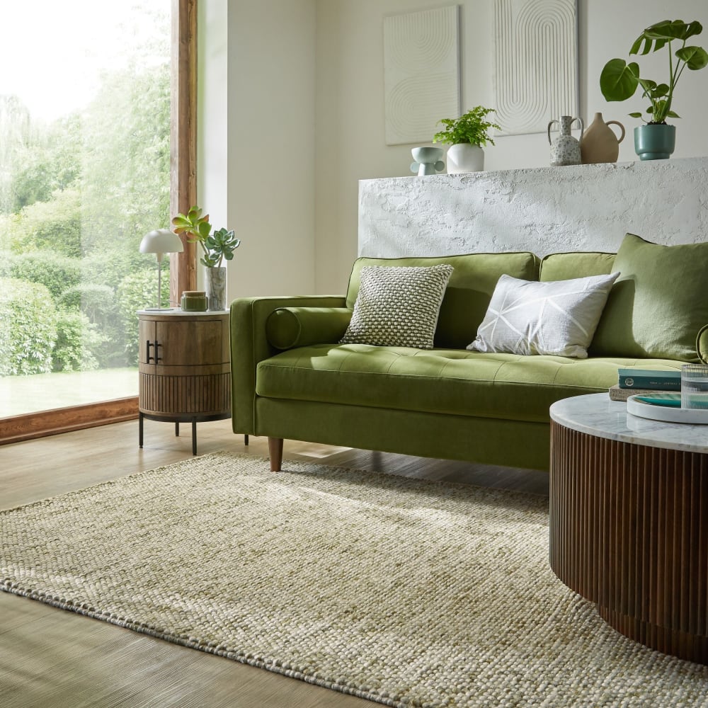 Tapis en laine effet bulle verte 160x230cm — vue 3