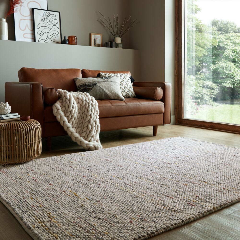 Tapis en laine effet bulle noire 80x150cm — vue 3