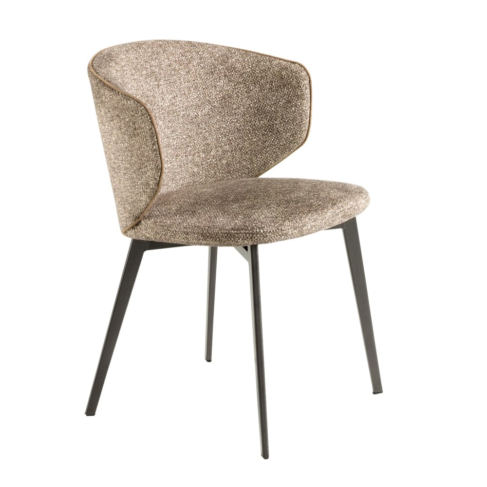 Angel Cerda Brauner marmorierter Stoffstuhl style modern Braun Stoff
