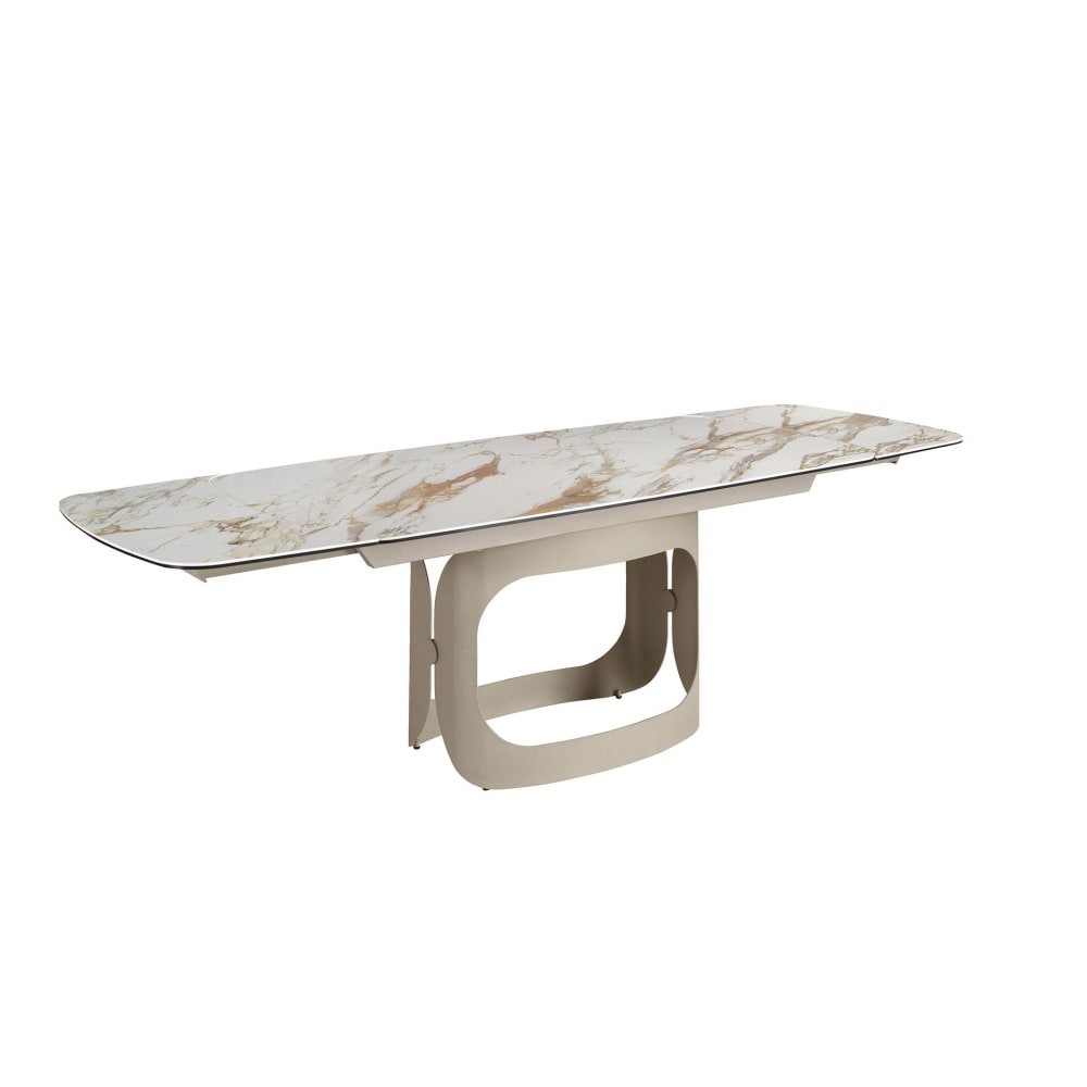 Table à rallonges ovale en marbre porcelainé