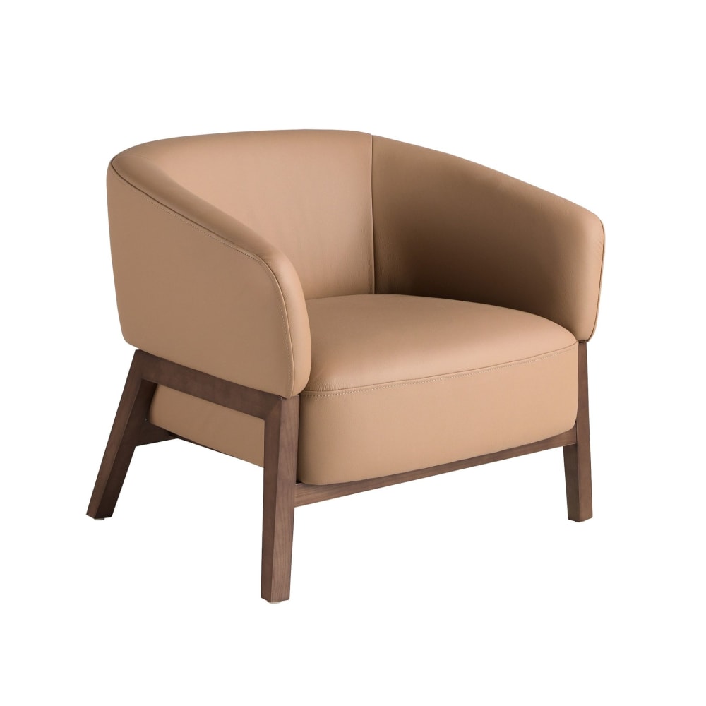 fauteuil en cuir marron