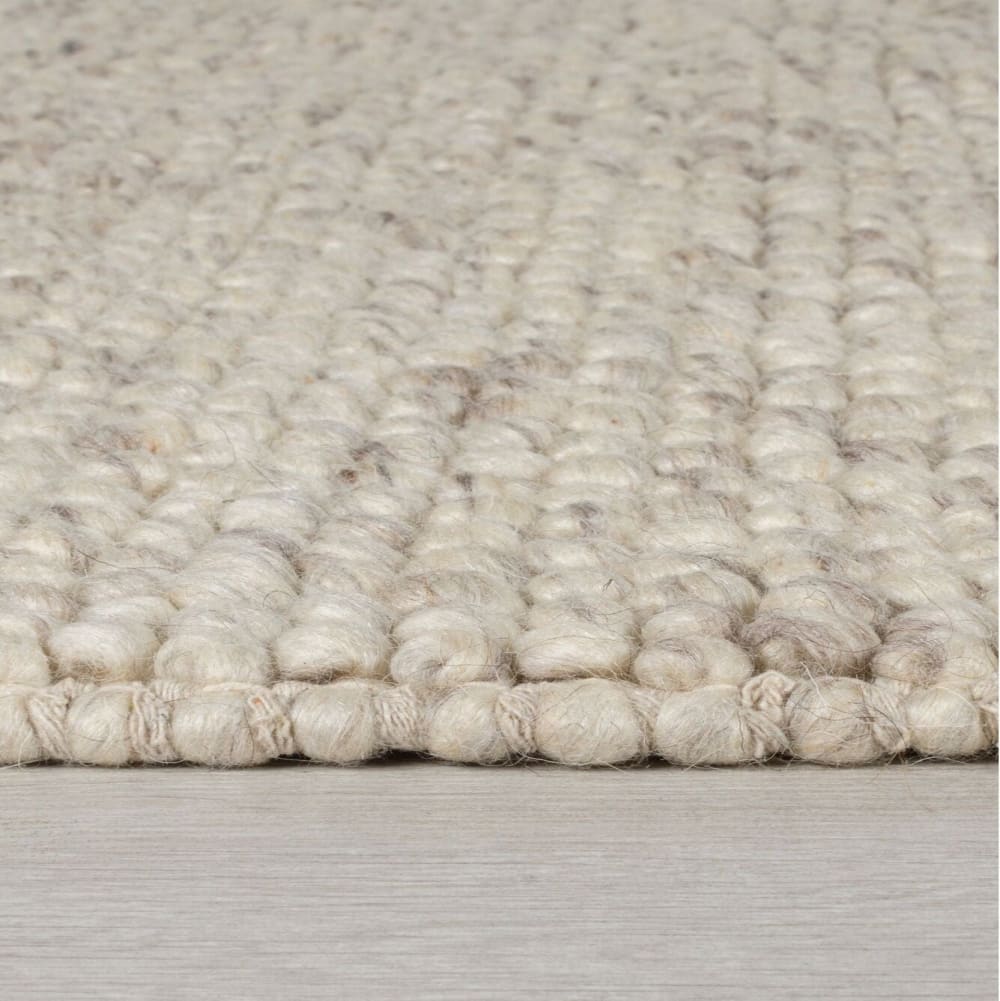 Tapis en laine effet bulle beige 80x150cm — vue 4