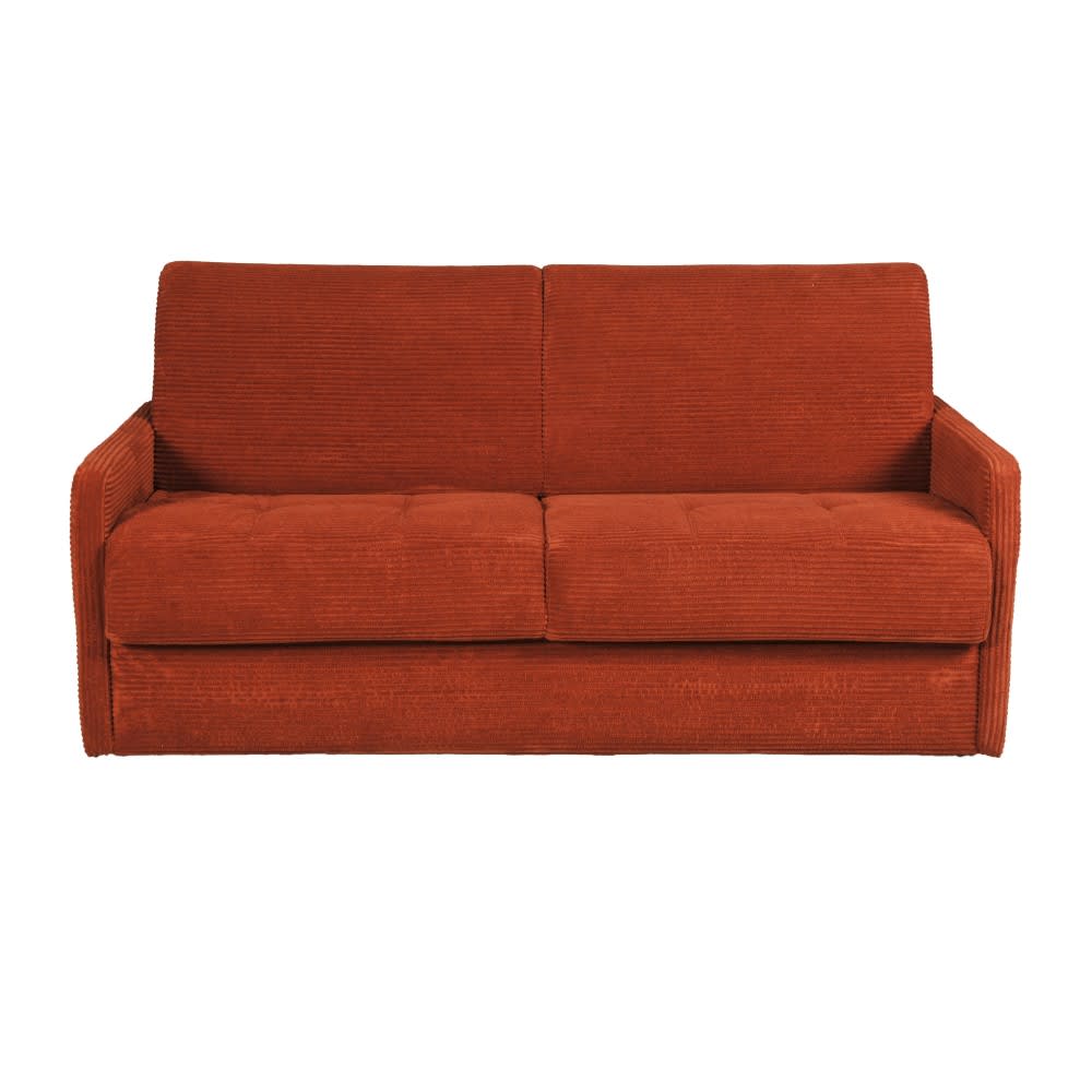 Canapé convertible en velours Terracotta 3 places