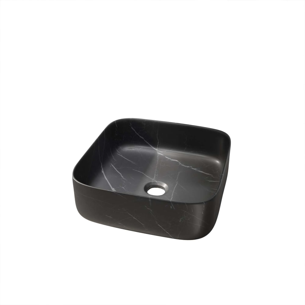 Vasque à poser en céramique noire 38x38x14cm