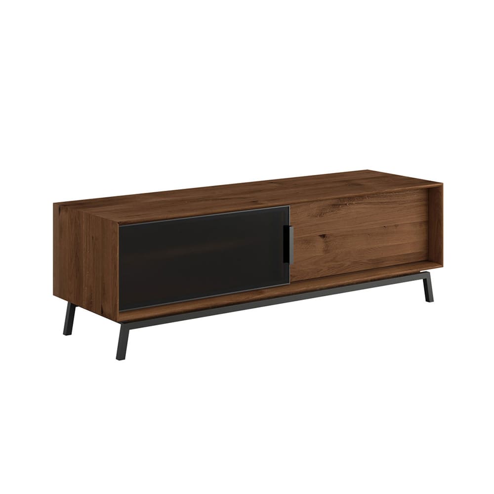Feldmann-Wohnen Lowboard mit Schiebetüren aus Massivholz 200x50x52cm, eiche tabak style modern Braun