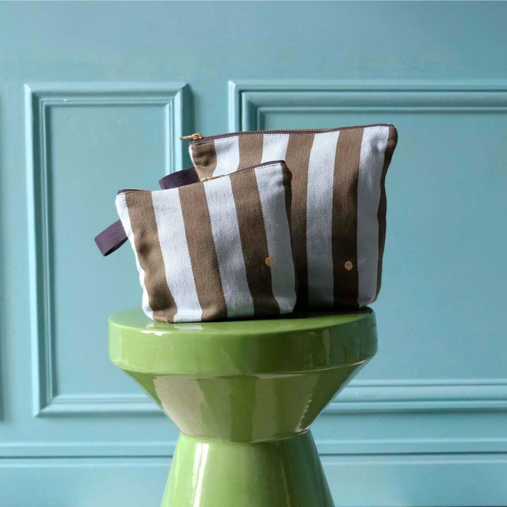 Trousse de toilette  en coton bio matcha 23 x 28 x 10 cm - Maisons du Monde