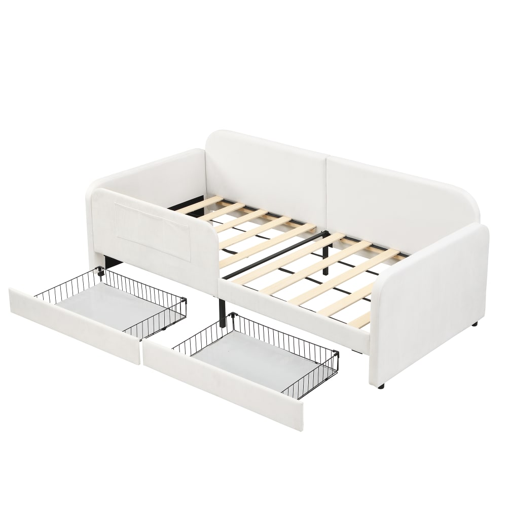 Lit enfant en velours - rangement