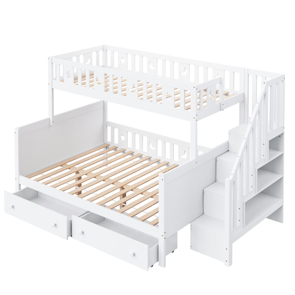 Lit superposé en bois - rangement