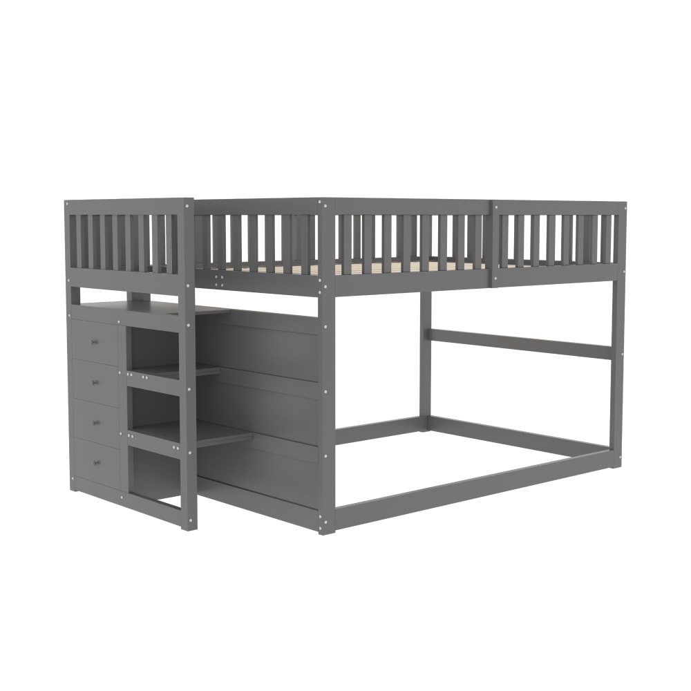 Lit superposé en bois - 140 gris
