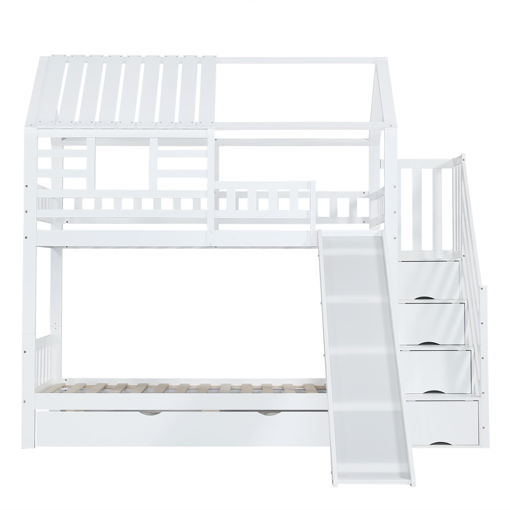 Lit superposé en pin - blanc