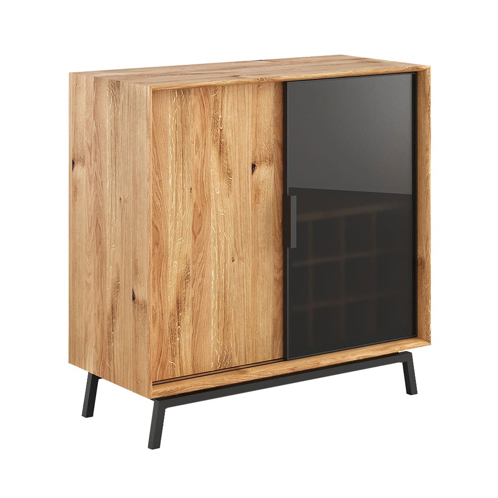 Feldmann-Wohnen Weinregal mit 16 Fächern aus Massivholz 101x45x101cm, eiche natur style modern Braun
