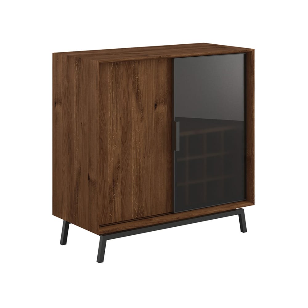Feldmann-Wohnen Weinregal mit 16 Fächern aus Massivholz 101x45x101cm, eiche tabak style modern Braun