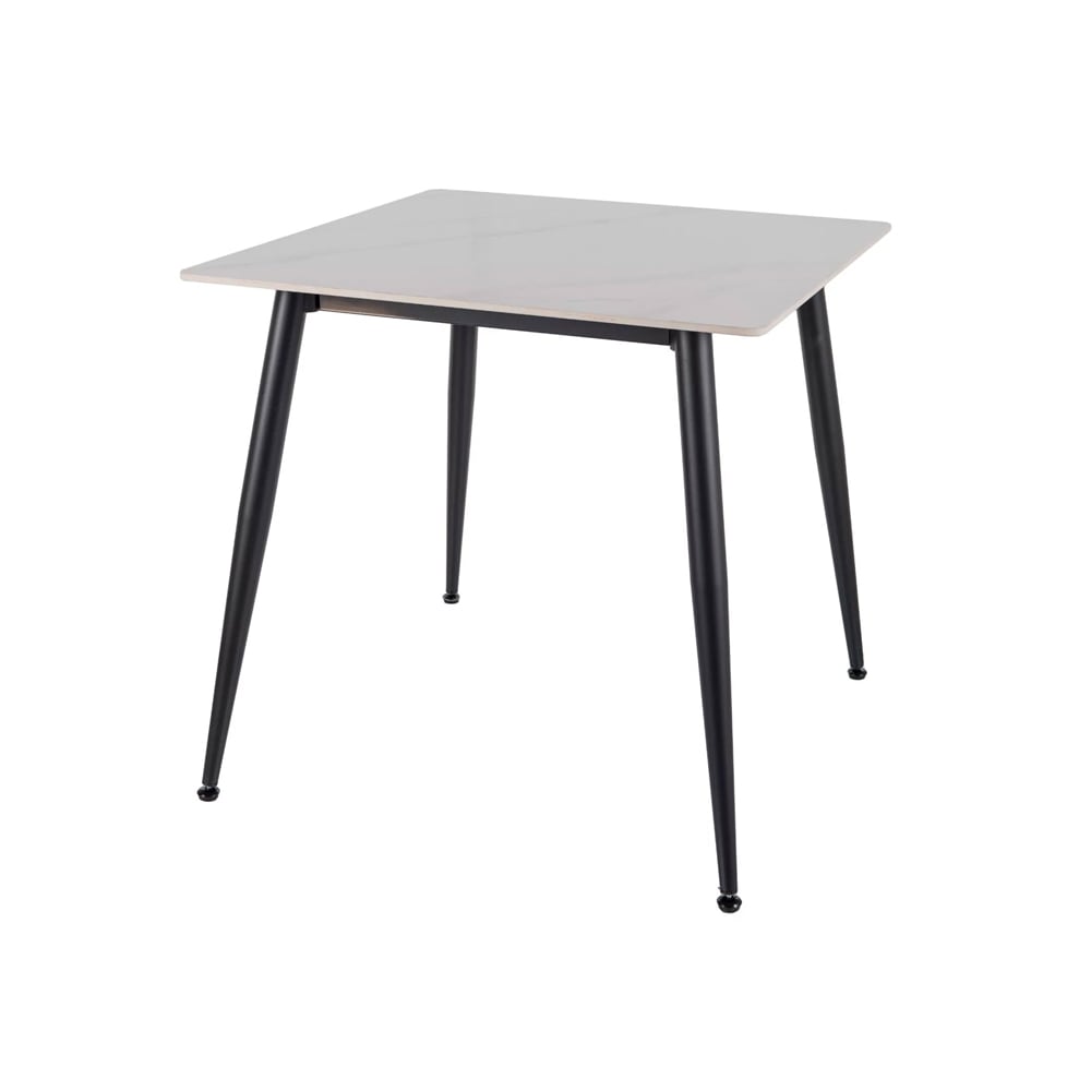 Feldmann-Wohnen Esstisch modernes Design aus Keramik 80x80x76cm, marmor weiß style modern - Metall