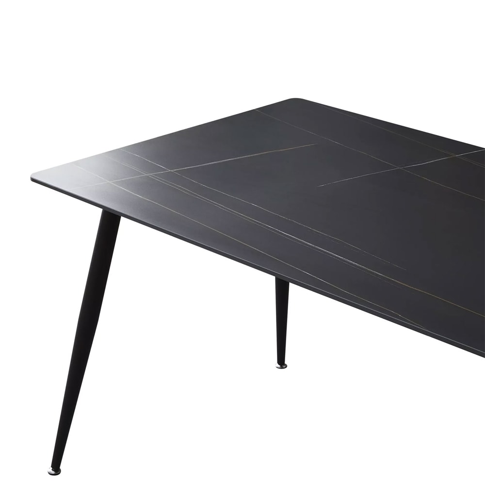 Esstisch modernes Design aus Keramik 130x70x76cm, marmor schwarz