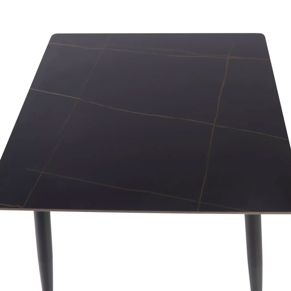 Esstisch modernes Design aus Keramik 80x80x76cm, marmor schwarz -