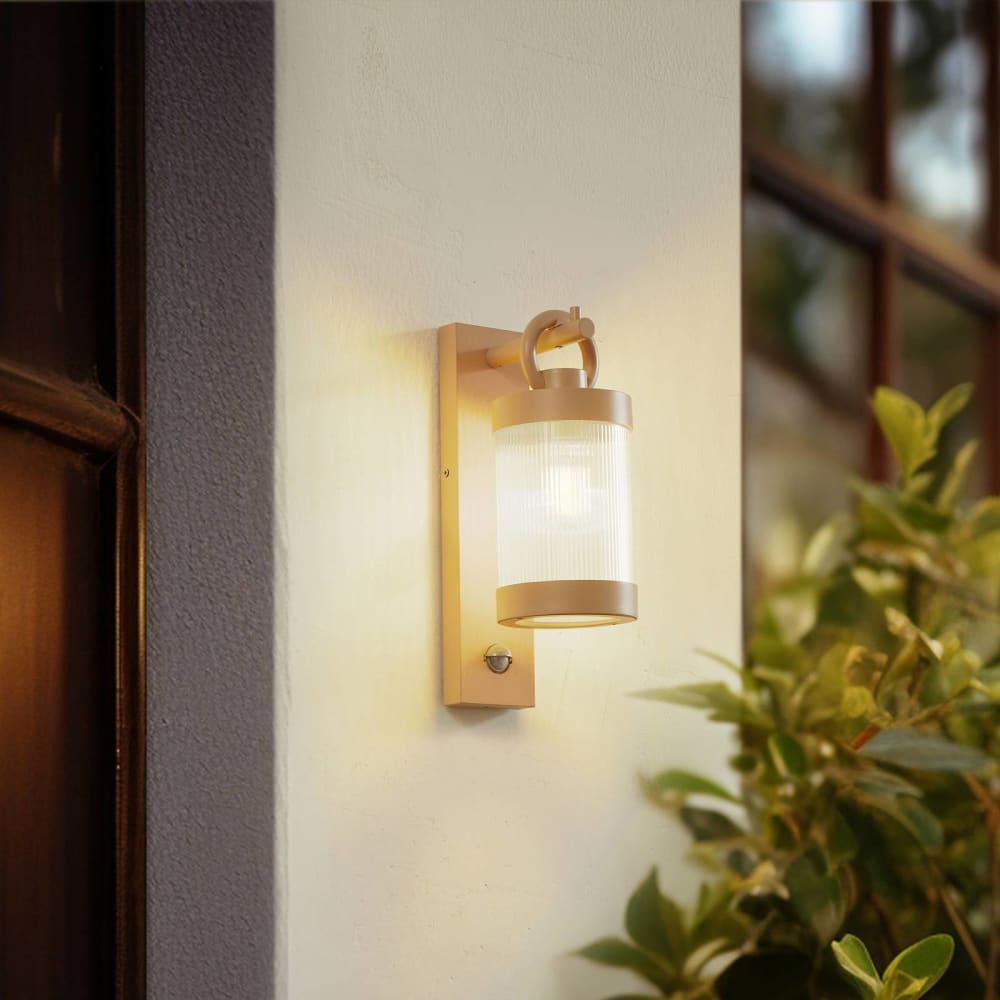 Lindby Außenwandleuchte aus Aluminium, creme style modern Beige Aluminium