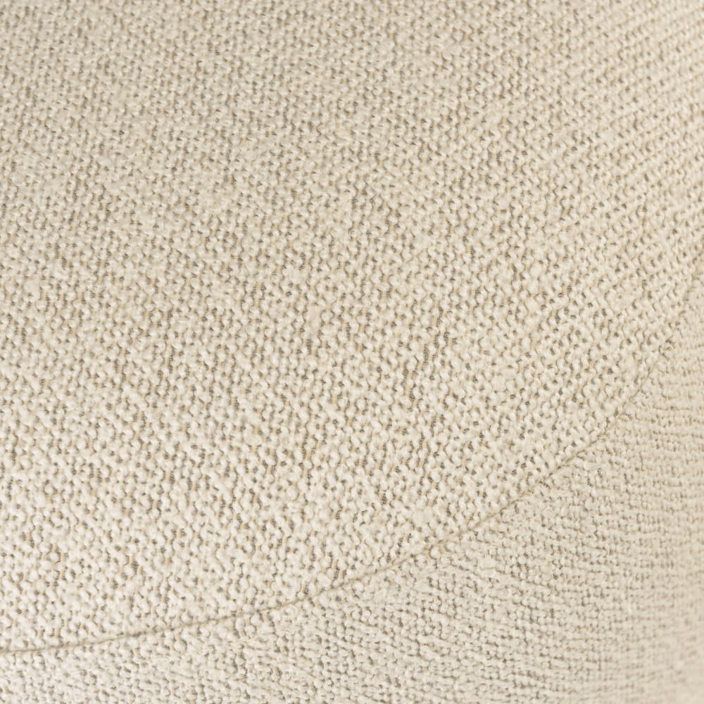 Pouf forme design en tissu petite bouclette beige