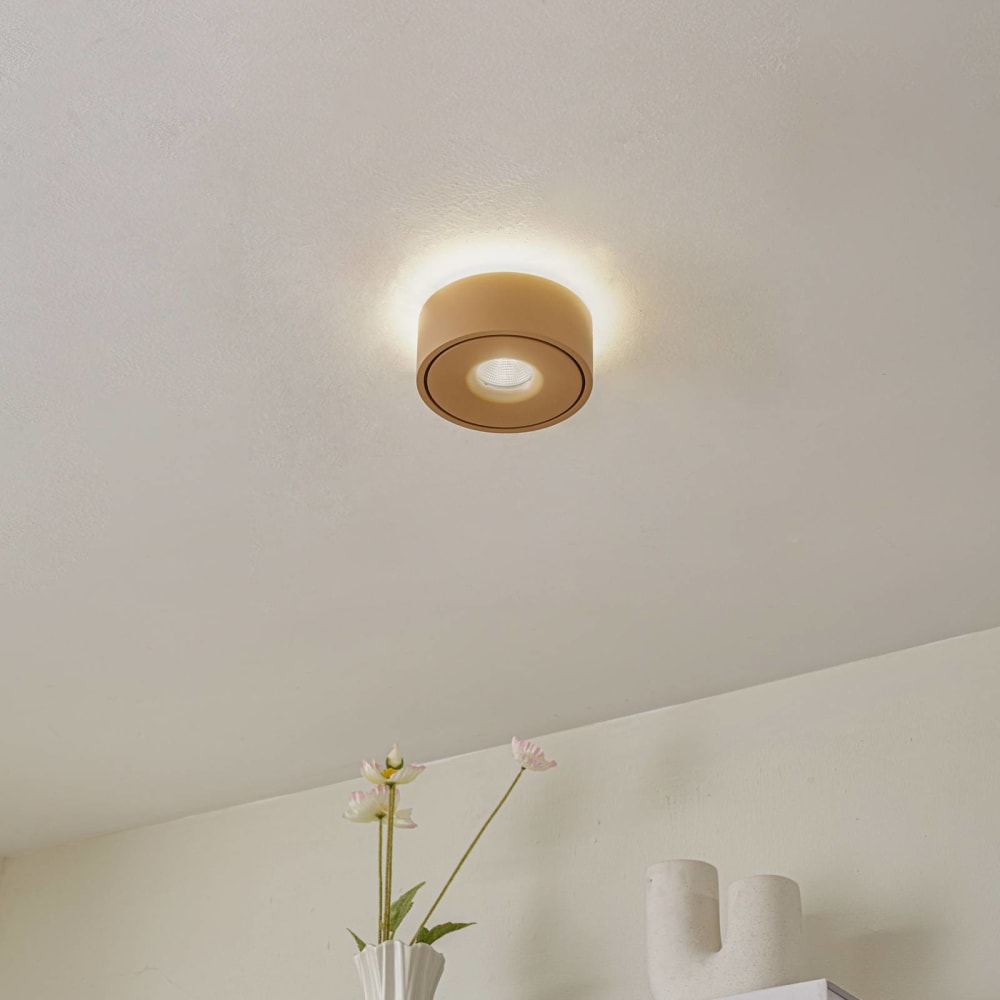 lampara de techo led de aluminio marron