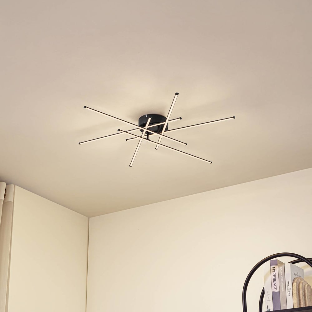 lampara de techo led de aluminio negro