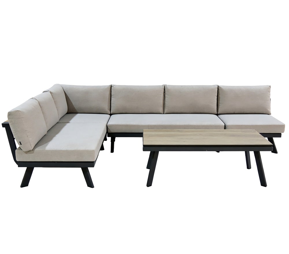 Salon de jardin 6 places en aluminium  anthracite