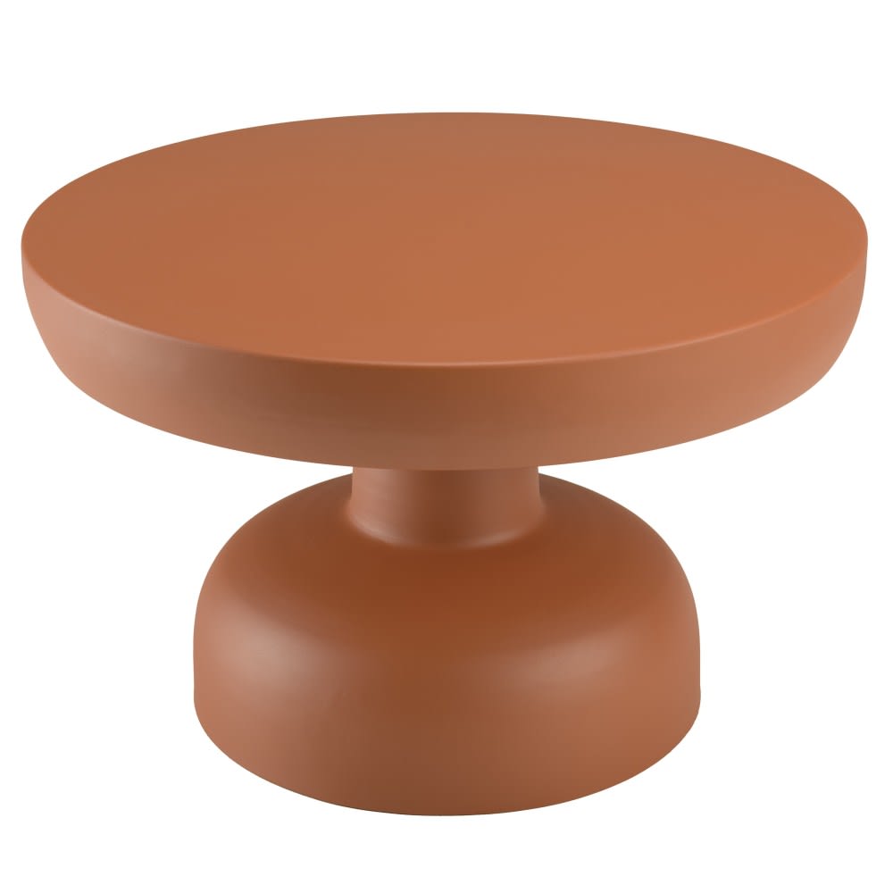 Table basse ronde en fer couleur marron mat D60