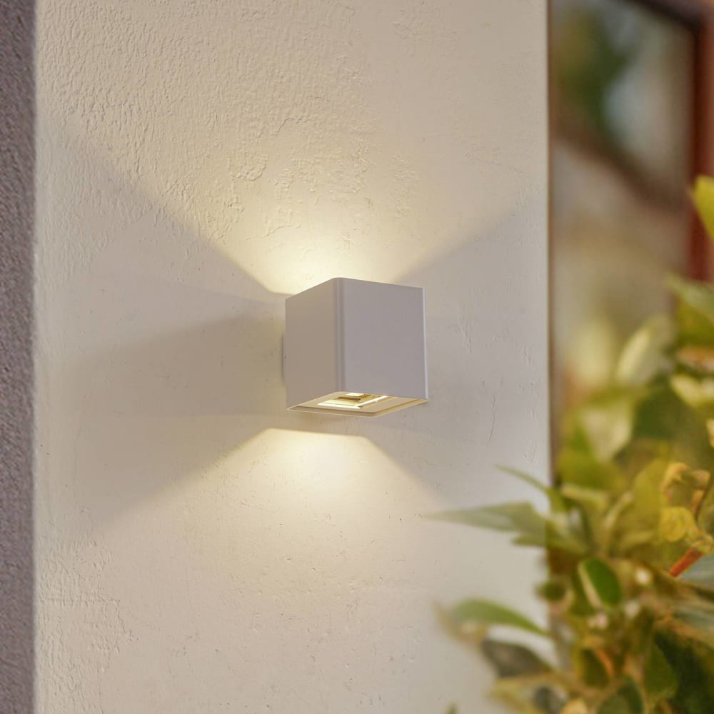 Lucande LED Außenwandleuchte aus Aluminium, weiß style modern - Aluminium