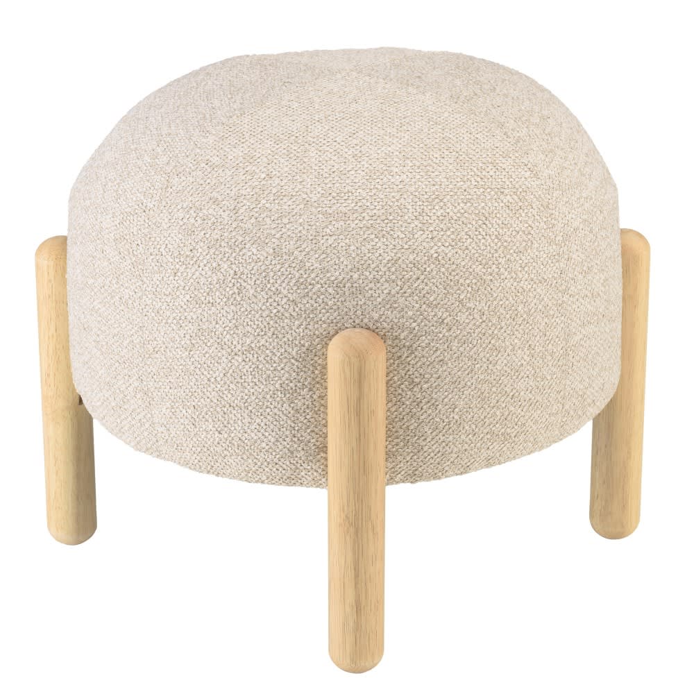 Pouf en tissu effet laine