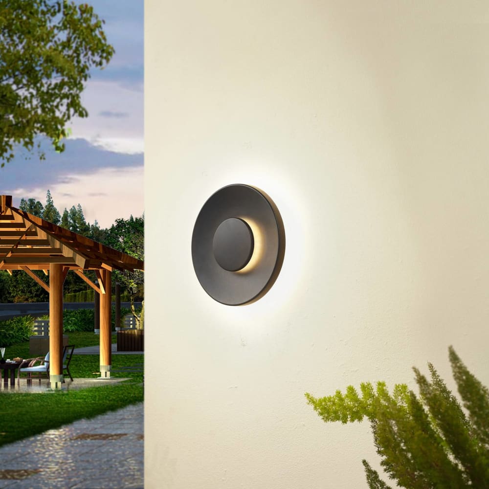 Lucande LED Außenwandleuchte aus Aluminium, schwarz style modern - Aluminium
