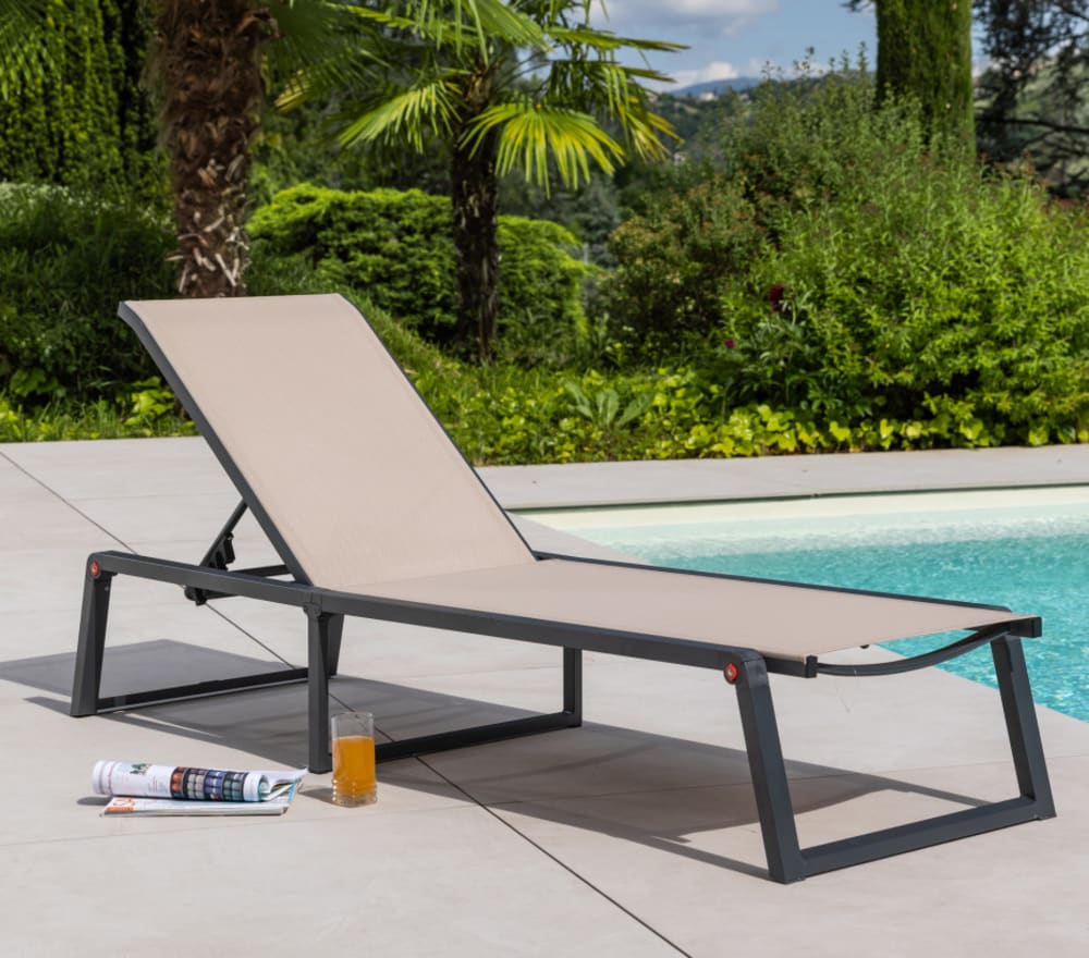 Bain de soleil en aluminium  pliable  lin