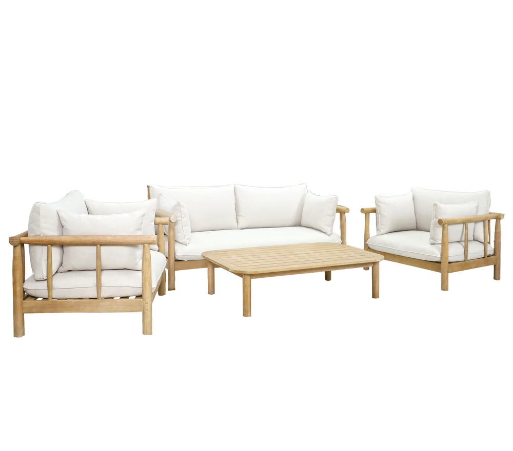 Salon de jardin 6 places en eucalyptus fsc  couleur bois