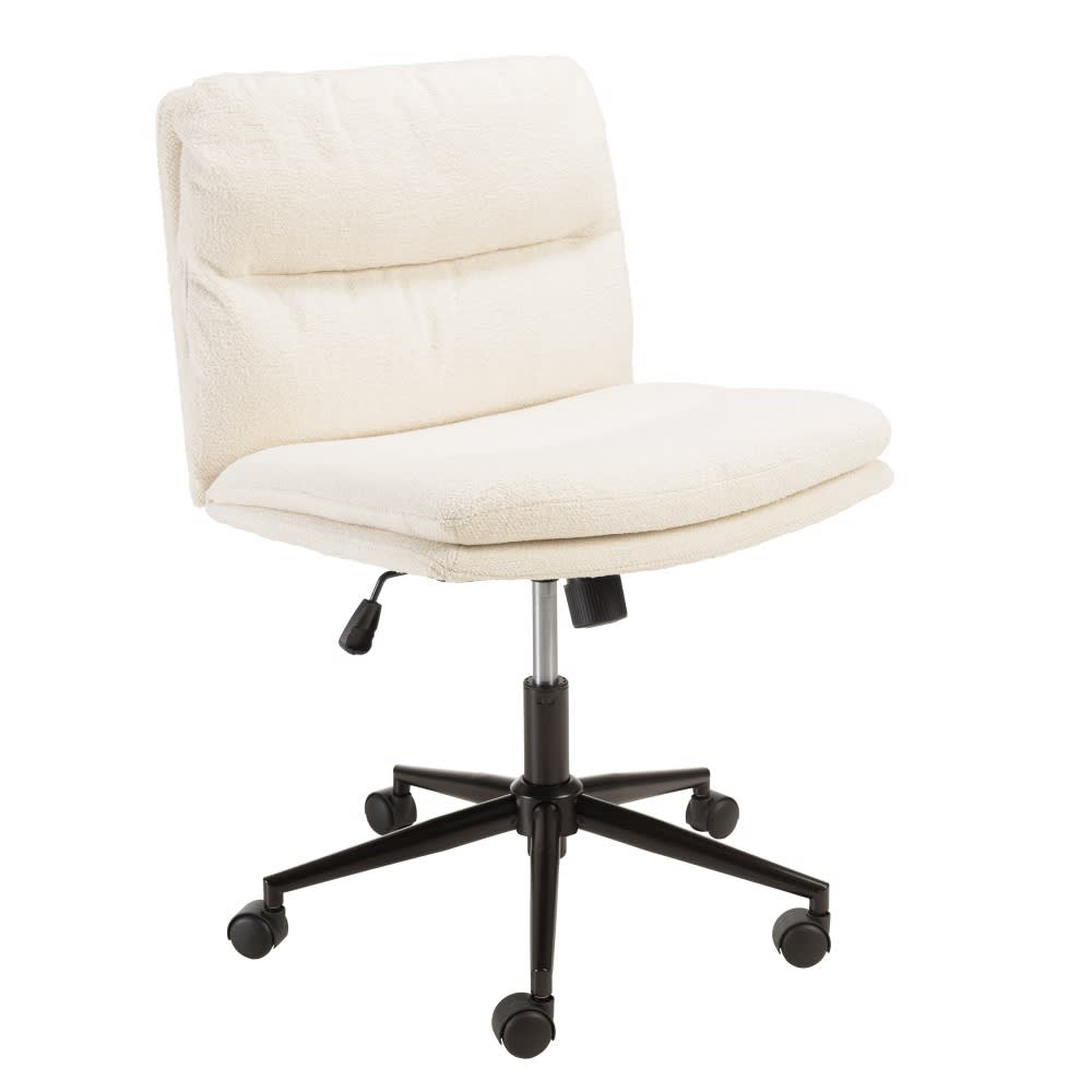 MACABANE Bürostuhl mit quadratischer Rückenlehne style classic chic Beige Stoff