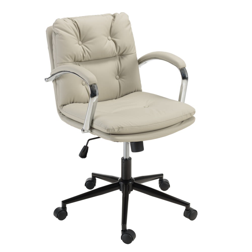 MACABANE Bürostuhl aus gepolstertem Leder style classic chic Beige Stoff