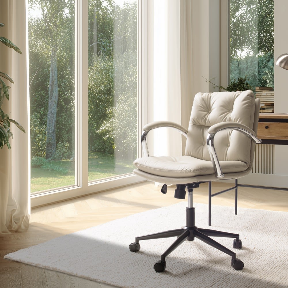 Bürostuhl aus gepolstertem Leder - Maisons Du Monde
