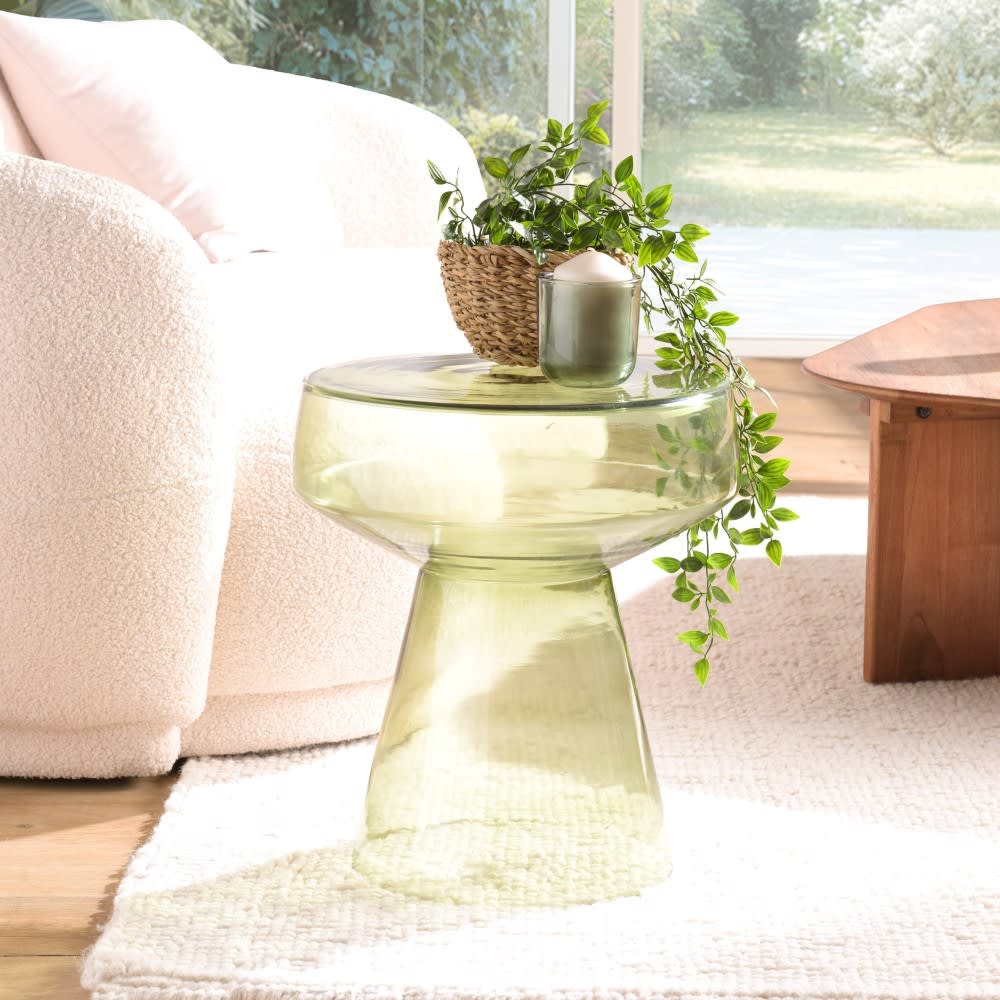 MACABANE Beistelltisch aus transparentem Glas style classic chic Grün Glas