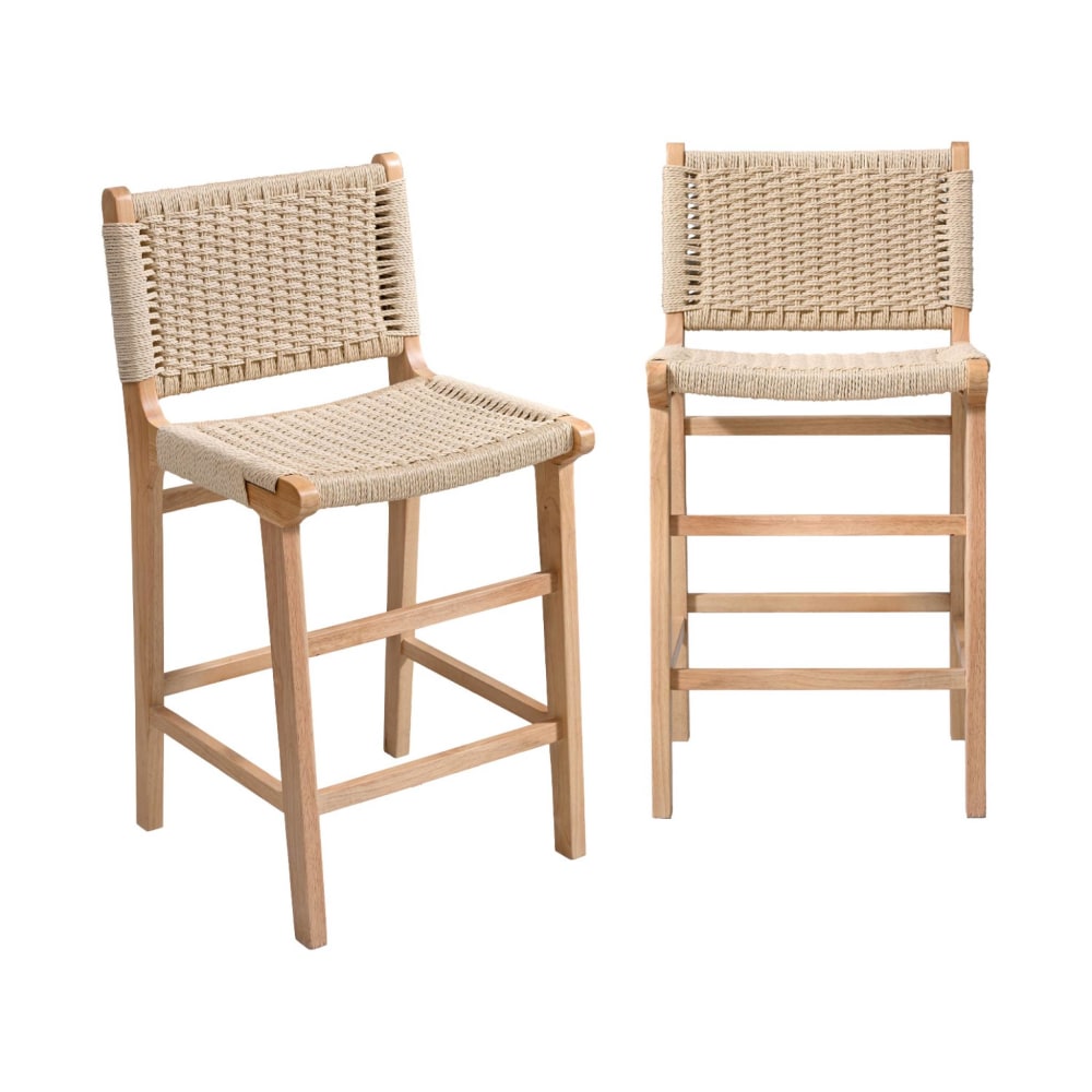 2 tabourets de bar bois - beiges