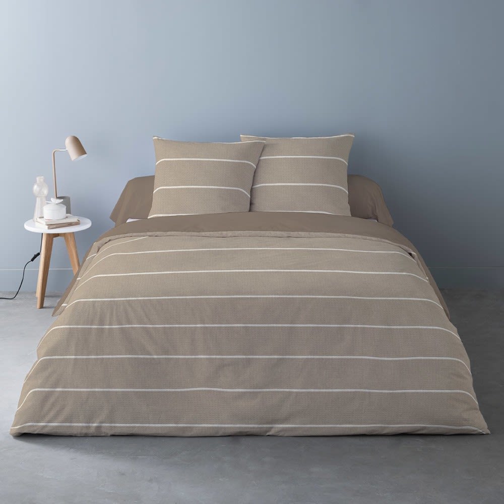 Parure de couette 100% coton flanelle imprimée 240x220cm 2 taies