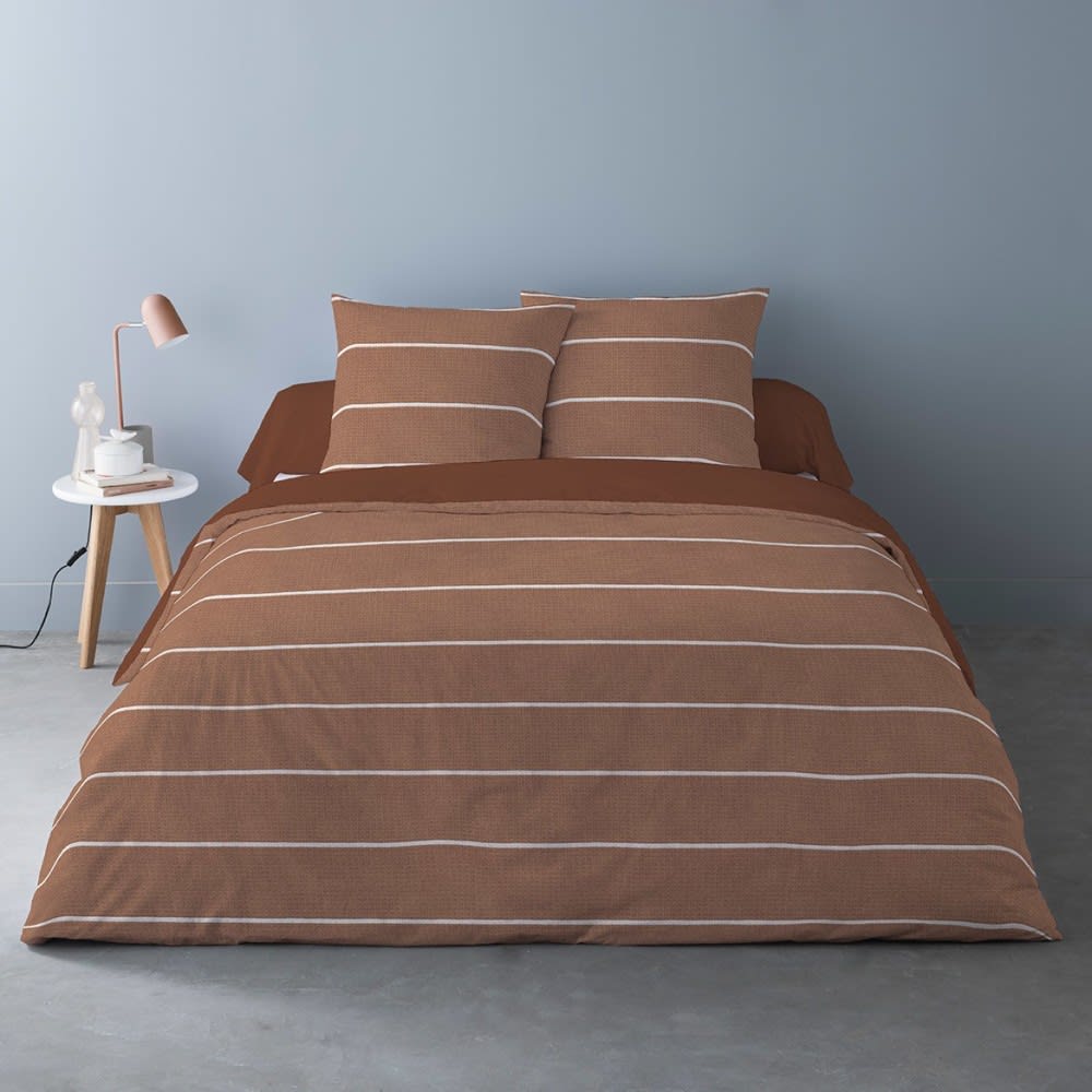 Parure de couette 100% coton flanelle imprimée 260x240 2 taies