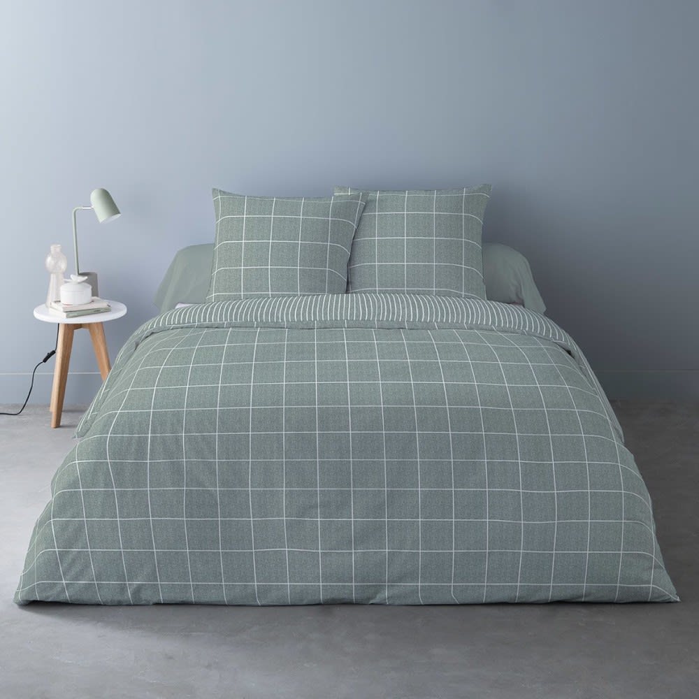 Parure de couette 100% coton flanelle imprimée 240x220cm 2 taies