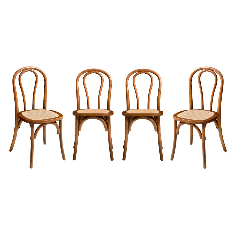 Lot de 4 chaises vintage - noyer
