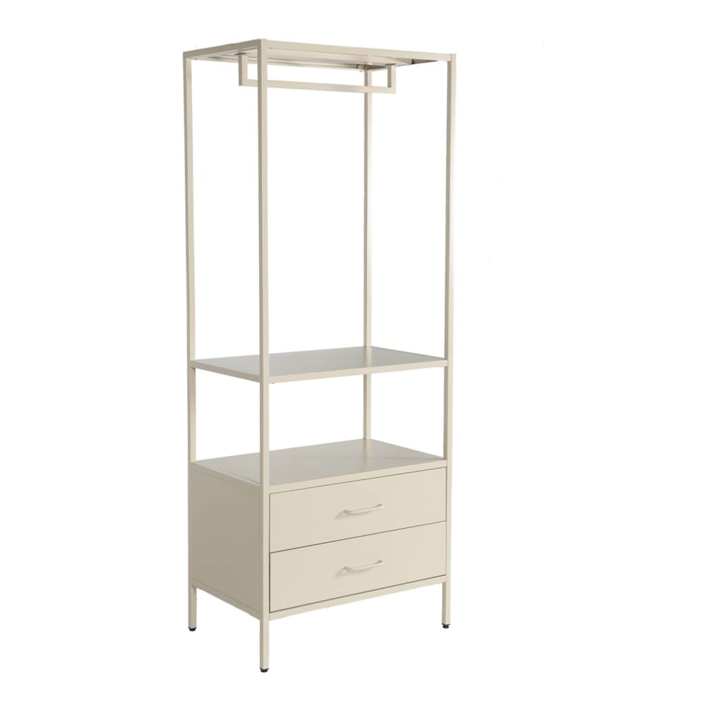 sweeek Eingangsmöbel aus Metall mit Kleiderstange creme style industrial Braun Stahl