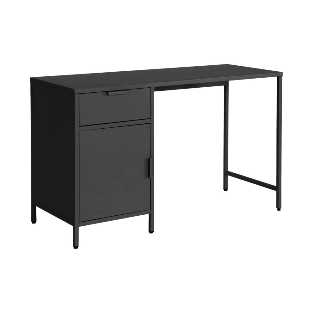 Bureau enfant acier laminé 1 tiroir, noir