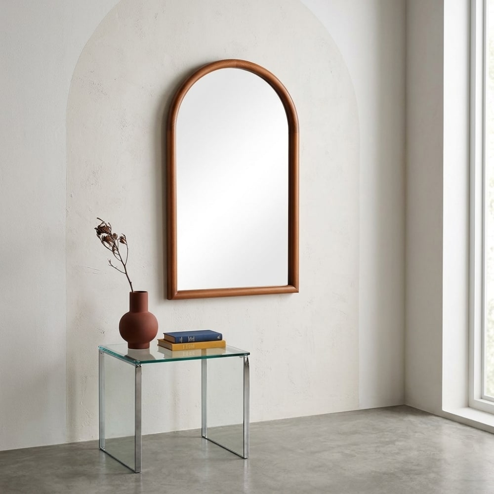 sweeek Wandspiegel aus Kiefernholz, 50 x 90 cm style modern Braun Spanplatte