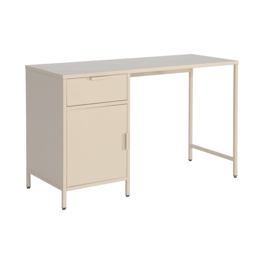 Kinder-Schreibtisch aus Stahl, beige, 1 Schublade - Maisons Du