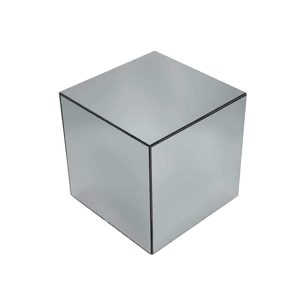 Table d'appoint cubique miroir transparent 30cm