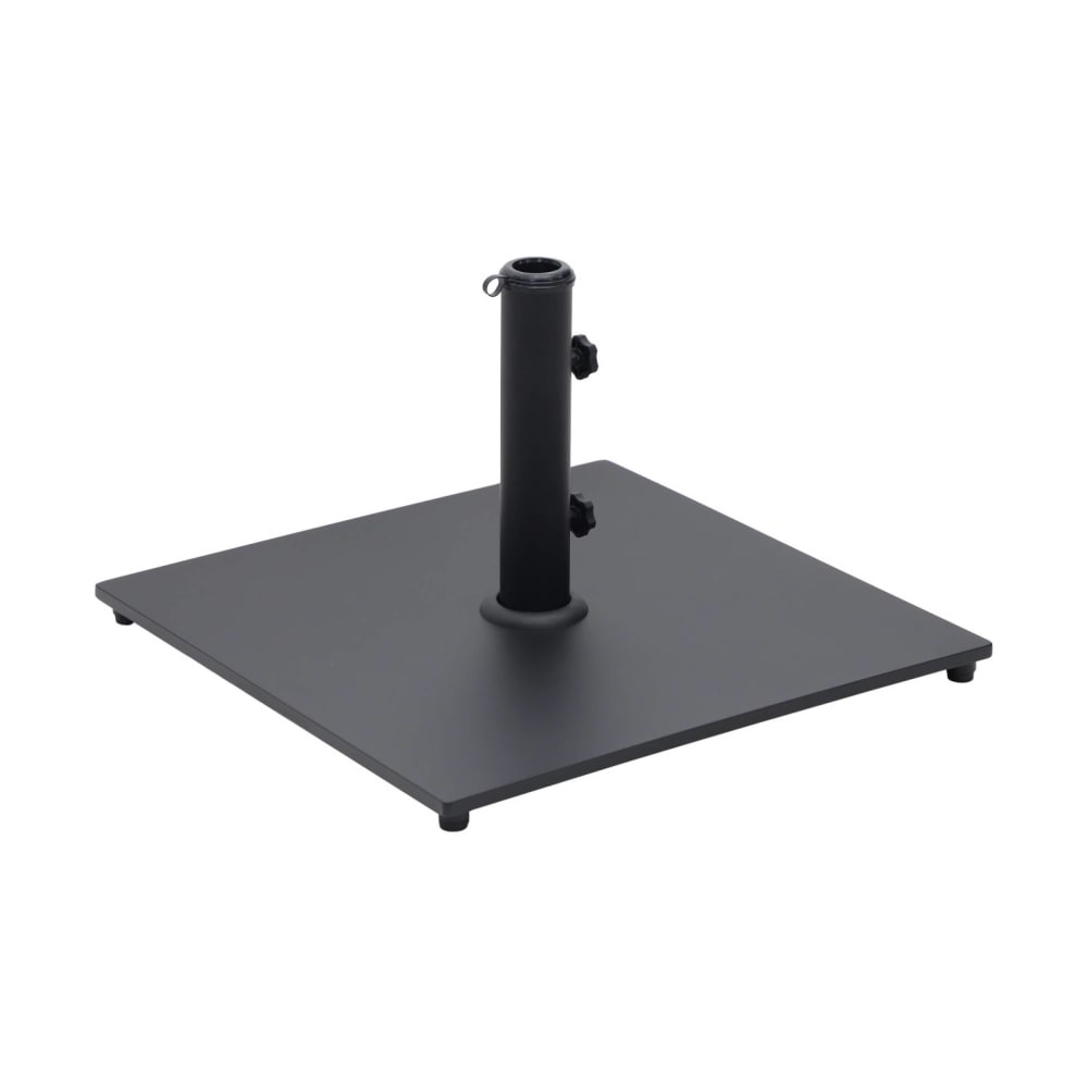 Pied carré en acier noir pour parasol à mât central
