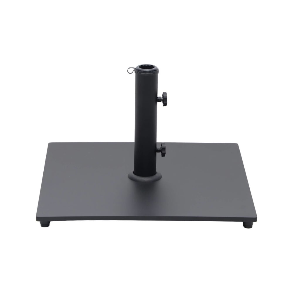 Pied carré en acier noir pour parasol à mât central