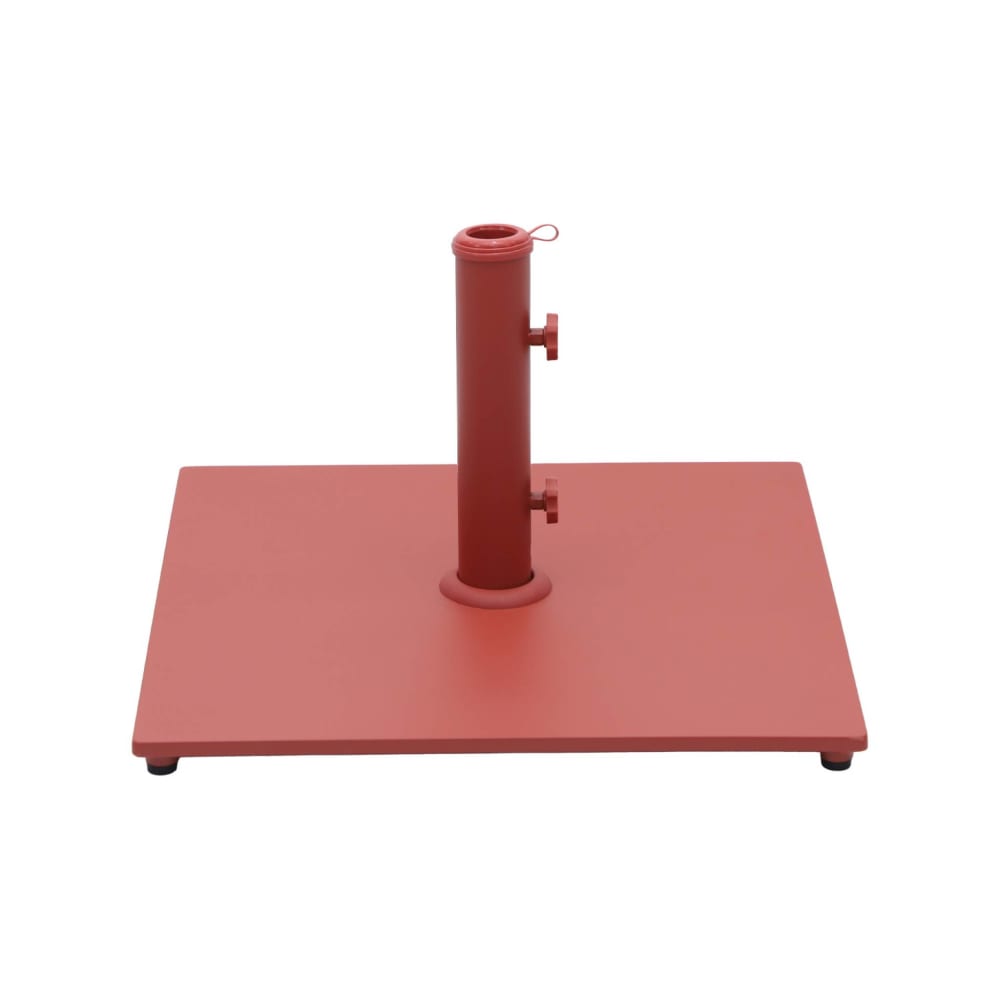 Pied carré en acier terracotta pour parasol à mât central