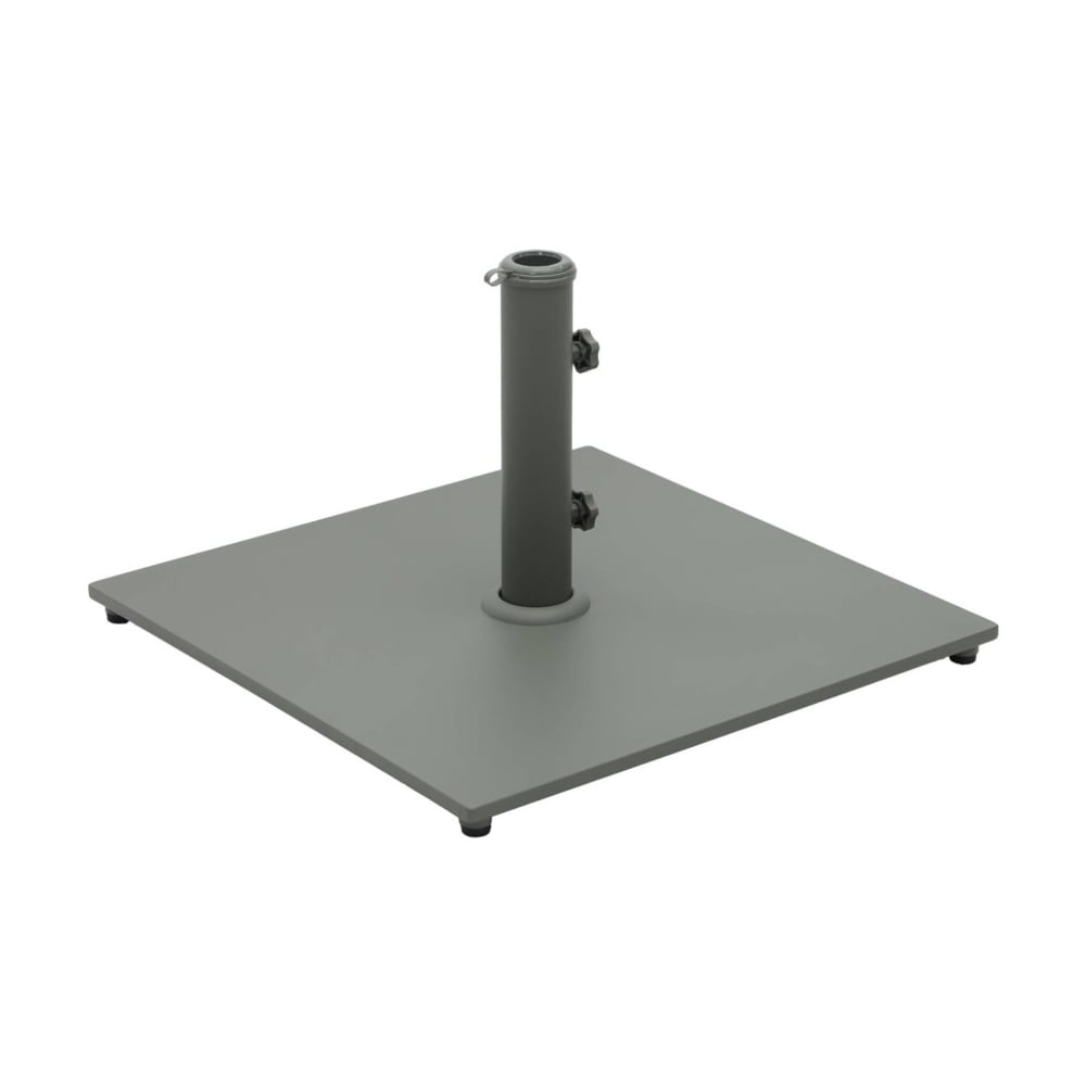 Pied carré en acier kaki pour parasol à mât central